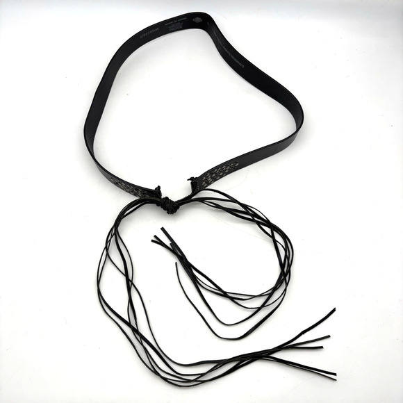 2004 Harley Davidson Black Genuine Leather Studded Logo Tassel Belt L 36.5-56.5\